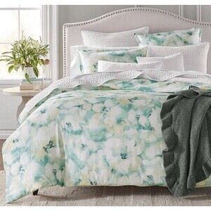 Sky Freya Inky Floral FULL/QUEEN Duvet Cover + 2 Shams Pansy Flower Abstract